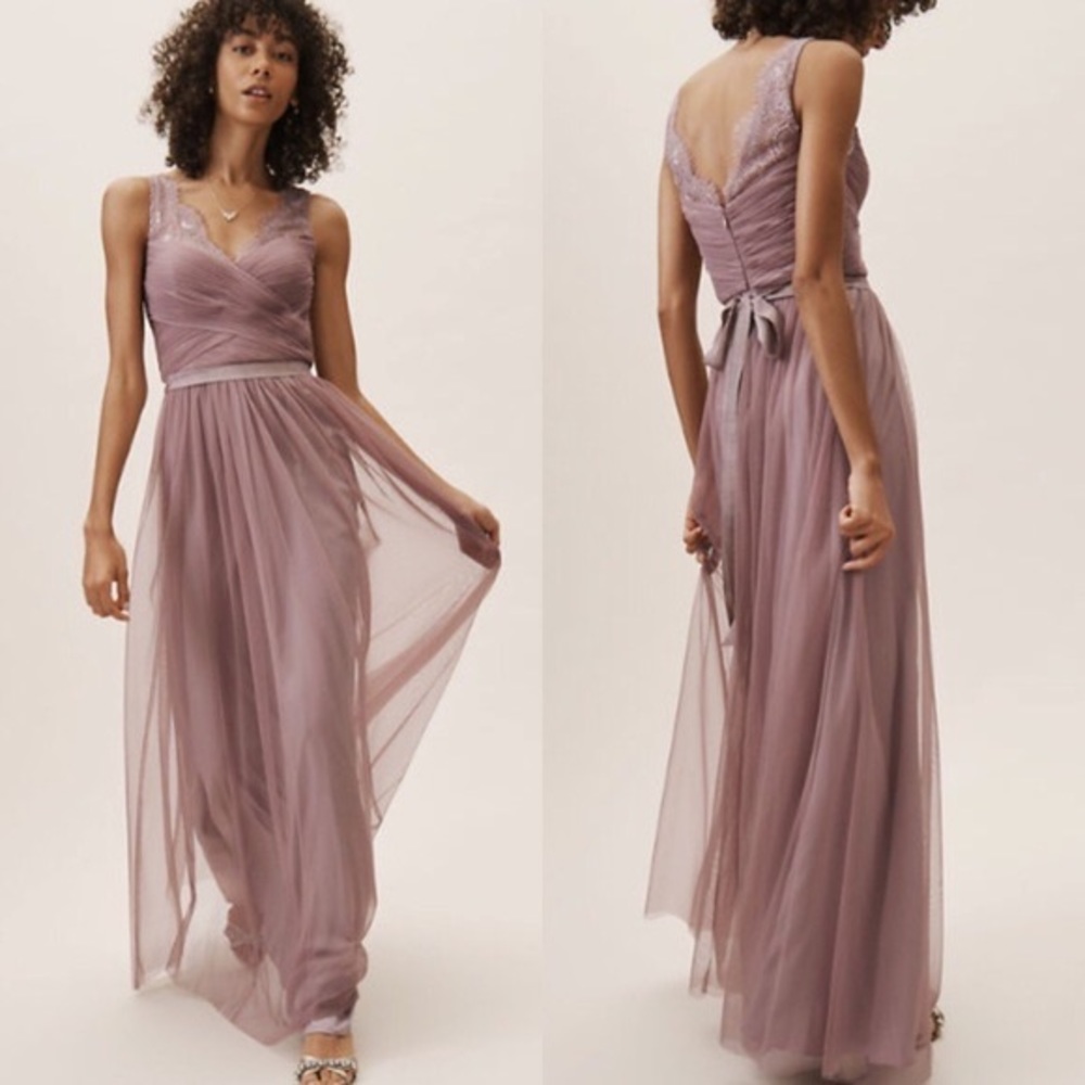 Anthropologie Bhldn Hitherto Fleur Rose Quartz Dress
